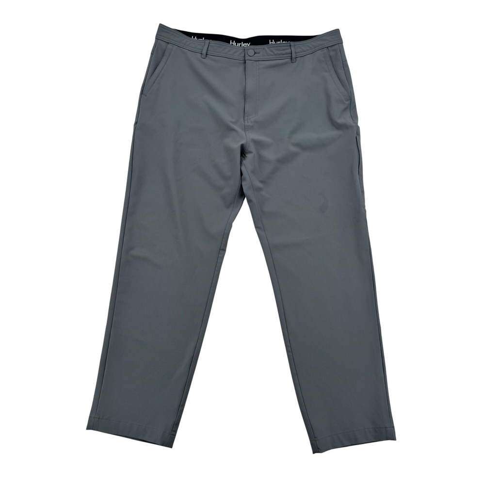 Hurley Hybrid Chino Pants Mens 40x32 Gray Fair Stretch Straight Leg Active
